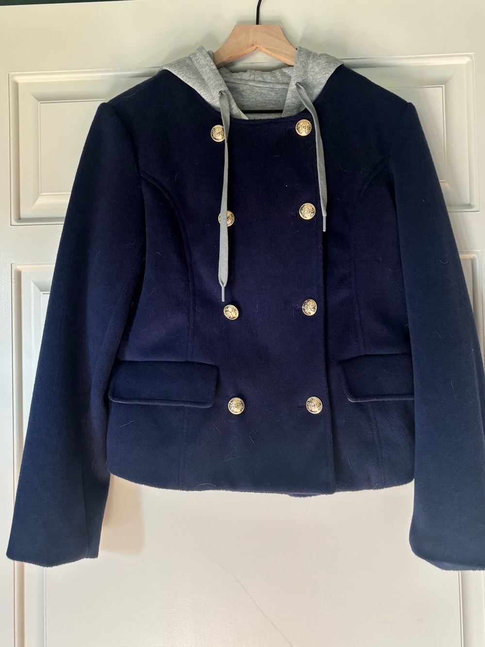 Anthropologie navy hooded jacket